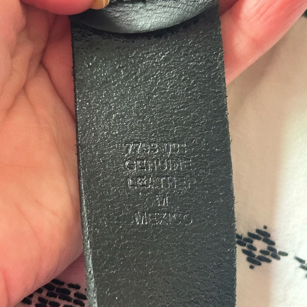 Rhinestone Black Leather Belt - Picture 6 of 6
